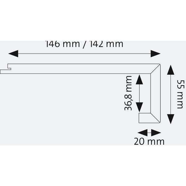 Stufenprofil 2E für Vinyl, 2x eingeschlagen 2190x142x55mm