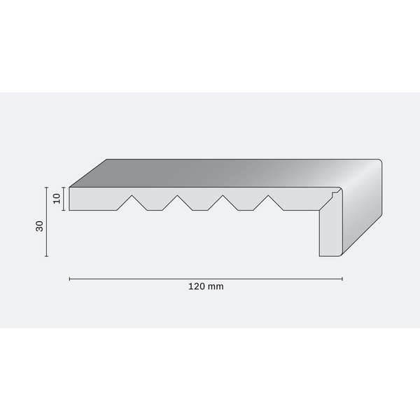 Leiste ADL 120 Uni kristallweiß 2700x120x30mm