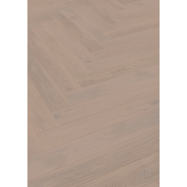 Parkett Eiche Borkum Fischgrät Greige lackiert ausgeglichen - Herringbone Collection