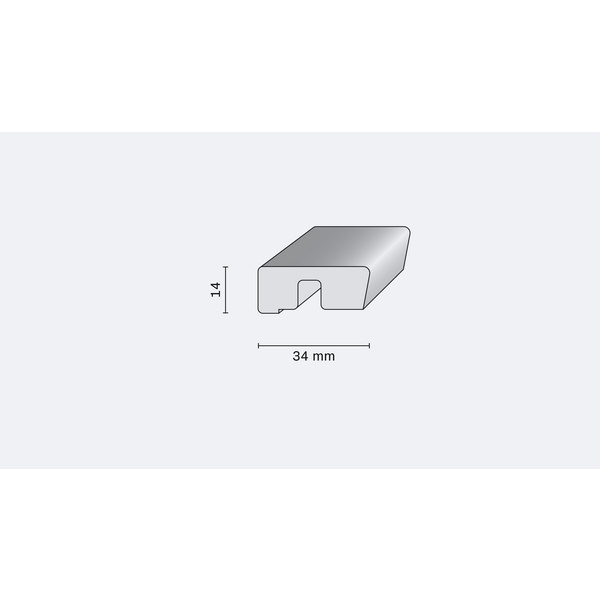 Deckenabschlussleiste DAL 34 Uni kristallweiß 2400x34x14mm