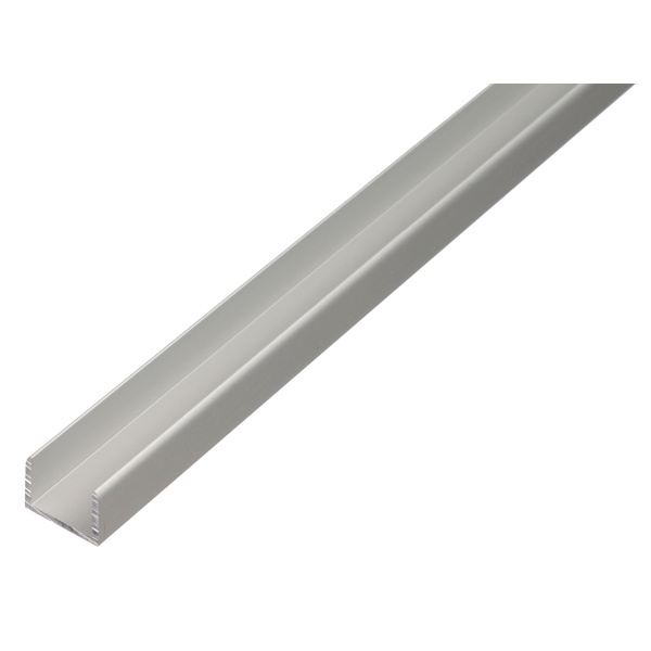 U-Profil selbstklemmend, Alu silber elox., LxBxHxS 2000x12,9x10x1,5mm