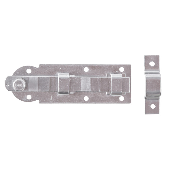 Fensterriegel, mit Knopf, gerade, mit Schlaufe, Edelstahl, Platte LxB 80x26mm