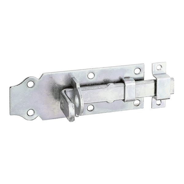 Schlossriegel, m.flachem Griff, gerade, m.Schlaufe, disp., Platte LxB100x44mm