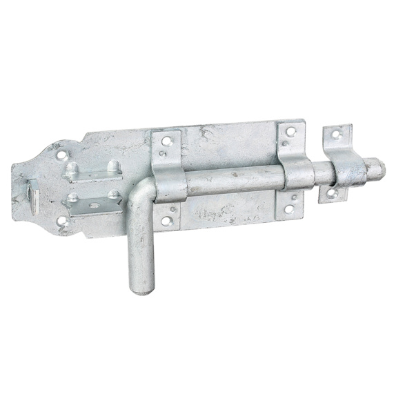 Bolzenriegel, mit befestigter Schlaufe, feuervz, Platte LxB180x70mm, Ges.-L230mm