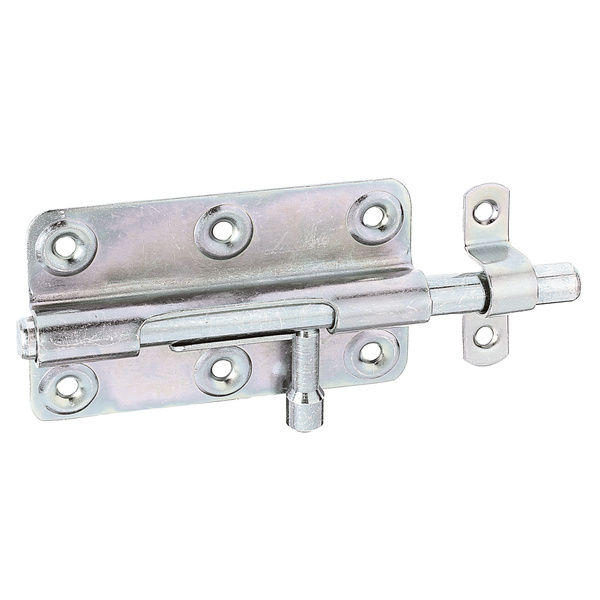 Bolzenriegel, mit befestigter Schlaufe, disp., Platte LxB100x59mm, Ges.-L145mm