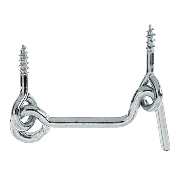 Sturmhaken, mit Öse, blau verzinkt, z.Einschrauben, Länge 50mm, Haken Ø3mm