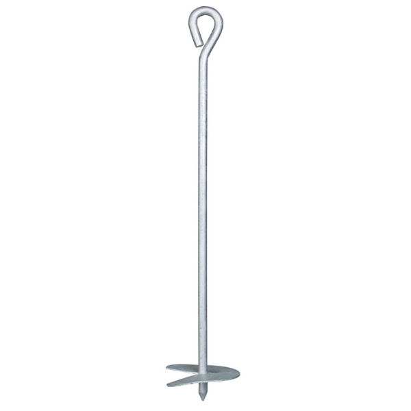 Bodenanker, zum Eindrehen, mit Zubehör, feuerverzinkt, Länge 525mm, Schnecke Ø100mm