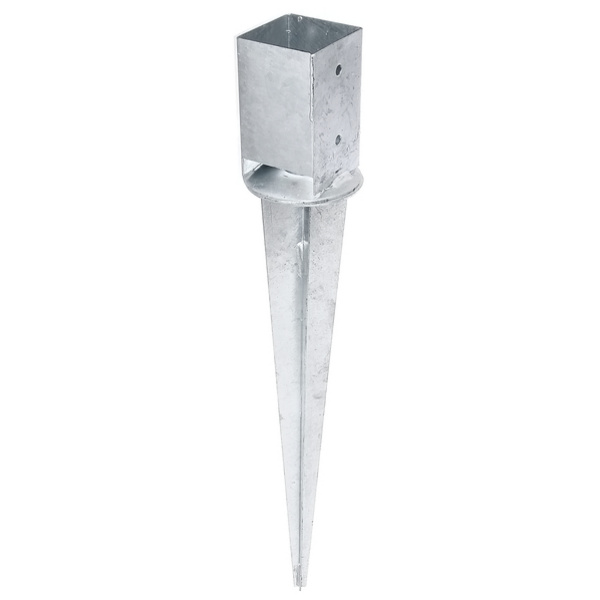 Einschlag-Bodenhülse, für Vierkantholzpfosten, verstellbar, fvz, 91x91/750mm