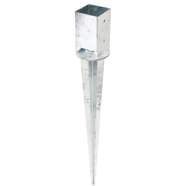 Einschlag-Bodenhülse, für Vierkantholzpfosten, verstellbar, fvz, 91x91/900mm