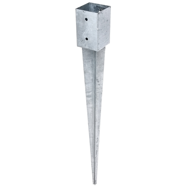 Einschlag-Bodenhülse, für Vierkantholzpfosten, feuerverzinkt, 91x91/900mm