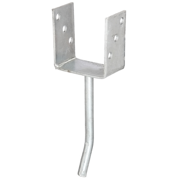 U-Pfostenträger/Betonanker Rundstahl, fvz, zEinbet., BxH 101x104mm, L Anker 200mm