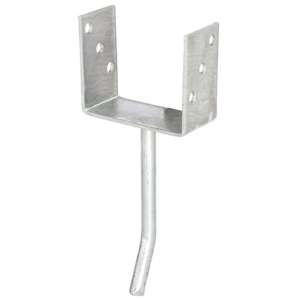 U-Pfostenträger/Betonanker Rundstahl, fvz, zEinbet., BxH 121x104mm, L Anker 200mm