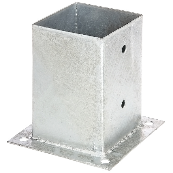 Aufschraubhülse für Vierkantholzpfosten, feuerverzinkt,101mm, Platte 150x150mm