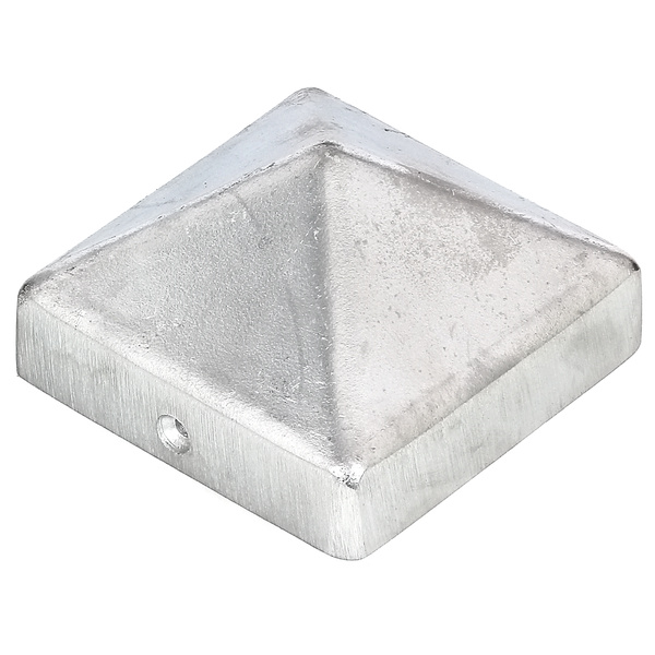 Pfostenkappe, für Holzpfosten, hoch, Aluguss, blank, LxB 70x70mm