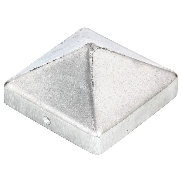 Pfostenkappe, für Holzpfosten, hoch, Aluguss, blank, LxB 90x90mm