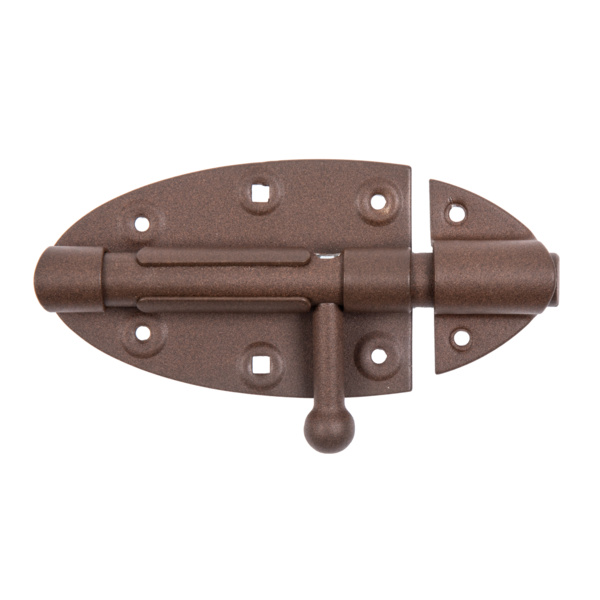DURAVIS® Bolzen-Schlossriegel/rund.Griff, blau vz, duplexbeschichtet, 112 x 72 mm
