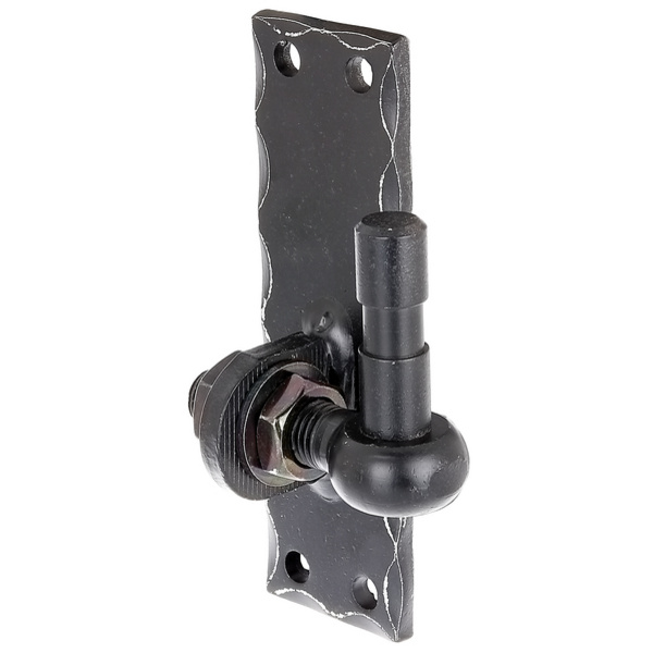 Kloben z.Anschrauben, randgehämmert, verstellb.schwarz, DornØ16mm, PlatteBxH45x150mm