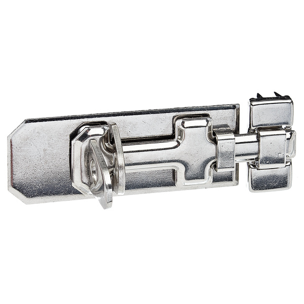 Sicherheits-Schlossriegel, m.flachem Griff, m.Schlaufe, VA, Platte LxB100x40mm