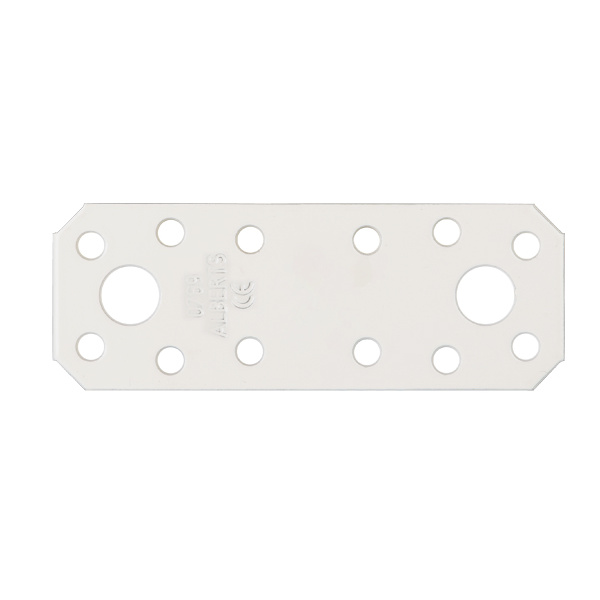 Flachverbinder, verzinkt, weiß kunststoffbeschichtet, LxB 96x35mm