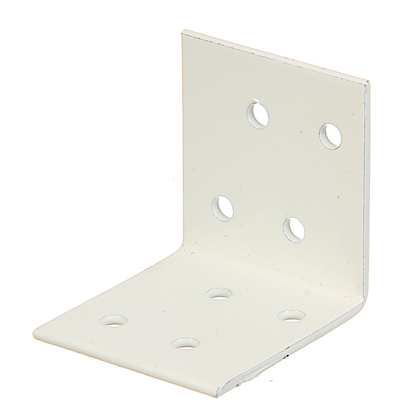 Winkelverbinder, verzinkt, weiß kunststoffbeschichtet, TxHxB 40x40x40mm