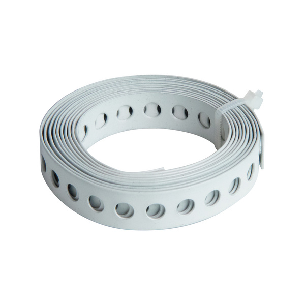 Lochband, verzinkt, weiß kstbesch., Breite 12mm, Länge 1,5 m