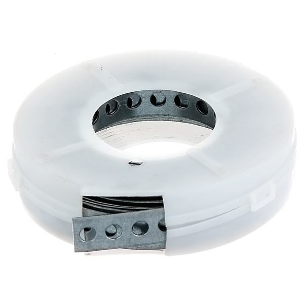 Lochband, sendzimirverzinkt, in Abrollkassette, Breite 12mm, Länge 3,0 m