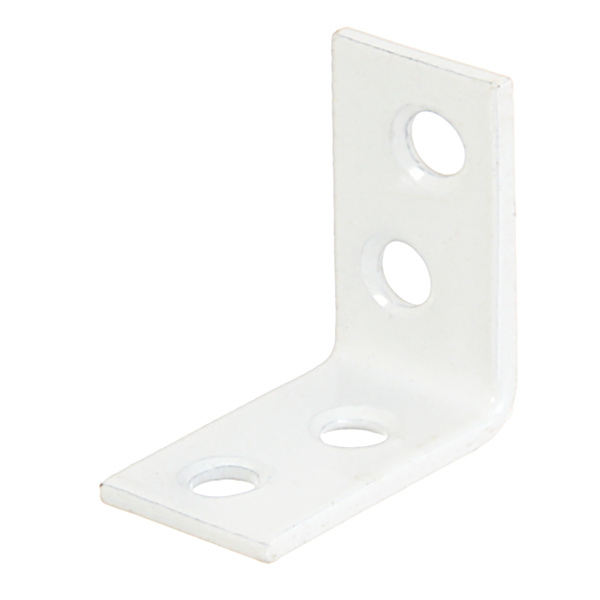 Stuhlwinkel, zinkphosphatiert, weiß beschichtet, TxHxB 40x40x15mm