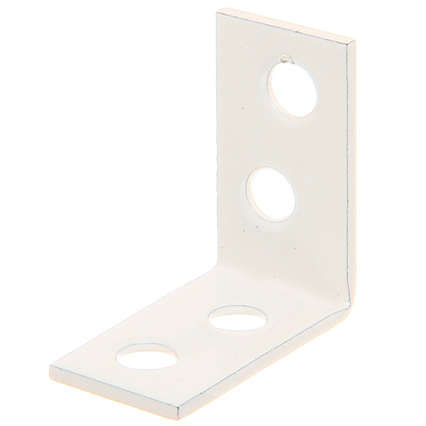 Stuhlwinkel, zinkphosphatiert, weiß beschichtet, TxHxB 60x60x16mm