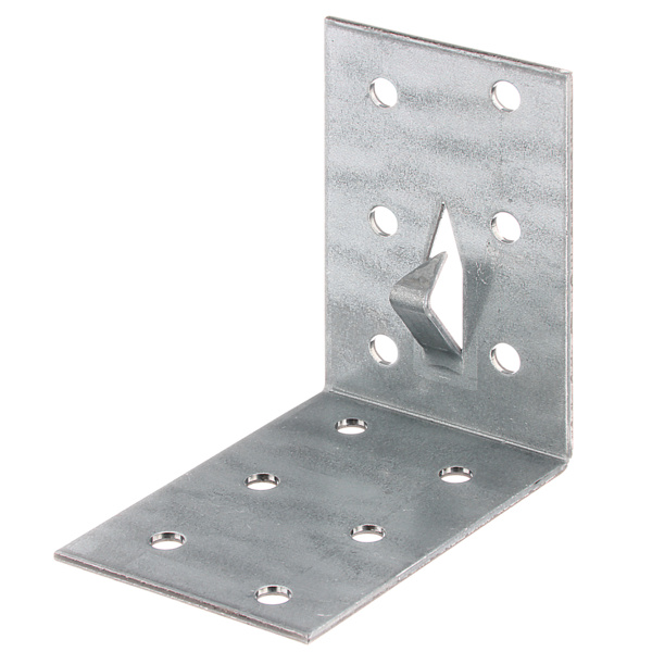 Lochplattenwinkel, Fixierkralle z.Einschlagen, sendzimirverzinkt, TxHxB 60x60x40mm