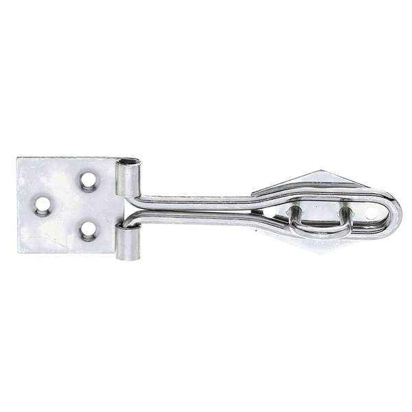 Überfalle m.Schlaufe aus gerolltem Draht, m.Öse, disp., LxB 120x31,5mm