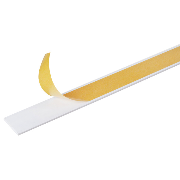 Flachstange, selbstklebend, PVC weiß, LxBxS 2600x20x2mm