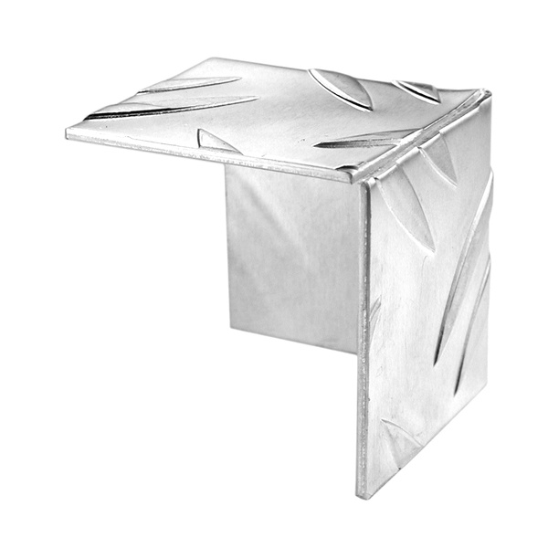 Eckschutz Riffel-Prägung, Alu natur, TxH 35,5x35,5mm