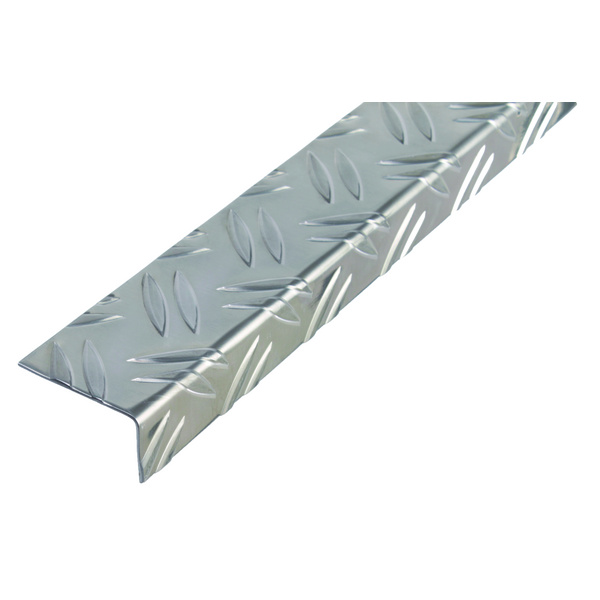 Winkelprofil, Riffel-Prägung, ungleichsch., Alu blank, LxBxH 1000x43,5x23,5mm