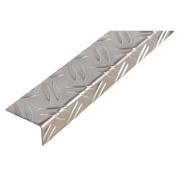 Winkelprofil, Riffel-Prägung, ungleichsch., Alu blank, LxBxH 1000x65,6x35,5mm