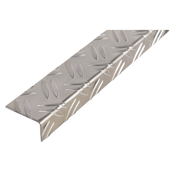 Winkelprofil, Riffel-Prägung, ungleichsch., Alu blank, LxBxH 2000x43,5x23,5mm