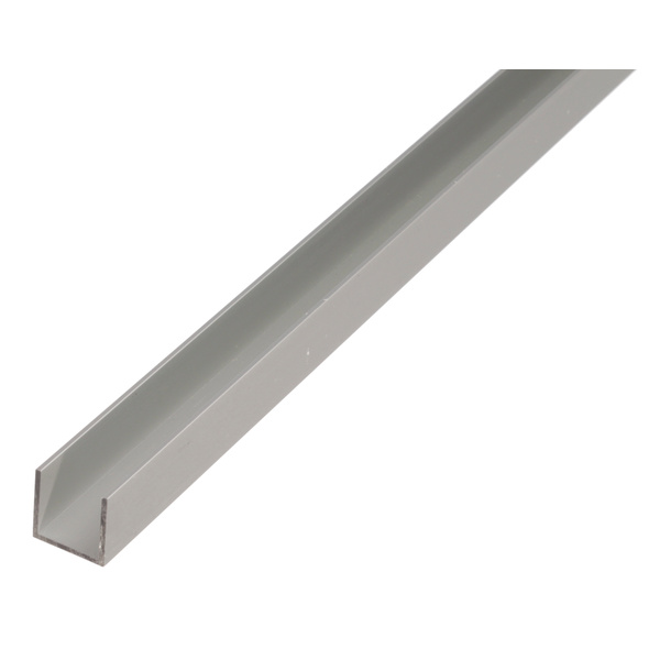 U-Profil, Alu silber elox., LxBxHxS 2000x15x10x1,5mm