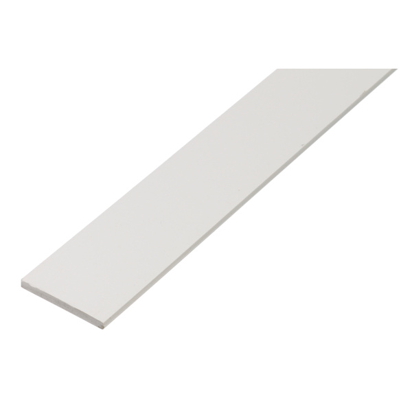 Flachstange, PVC weiß, LxBxS 2000x20x2mm
