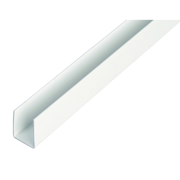 U-Profil, PVC weiß, LxBxHxS 1000x18x10x1mm