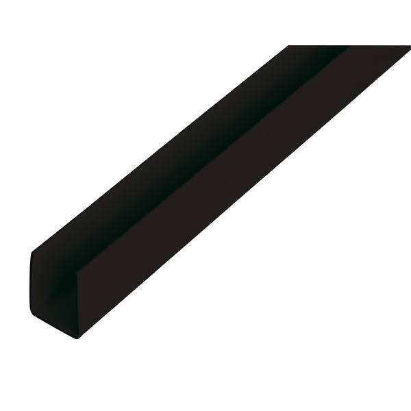 U-Profil, PVC schwarz, LxBxHxS 1000x18x10x1mm
