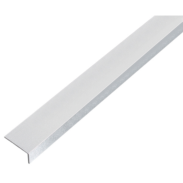 Winkelprofil, selbstk.gleichsch, Alu, kugelgestrahlt silber, LxBxHxS 1000x20x10x1mm