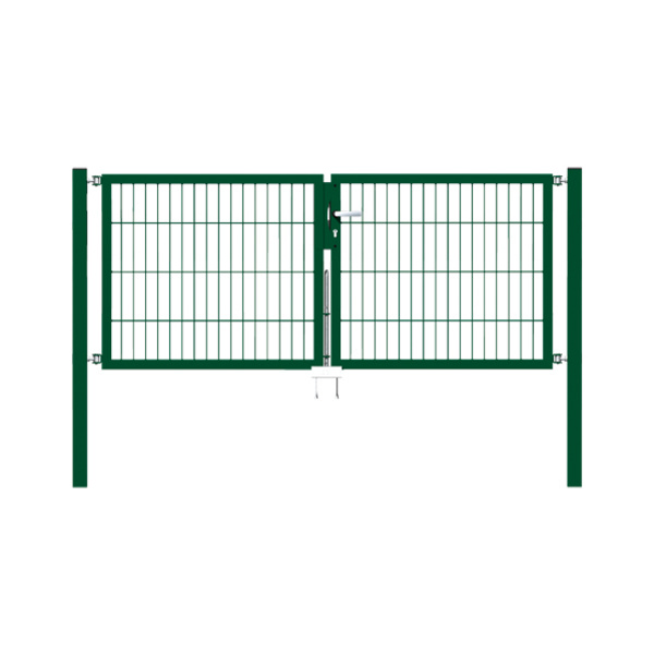 Tor Doppelstabmatte 2-flügelig Stahl feuerverzinkt grün "Flexo"