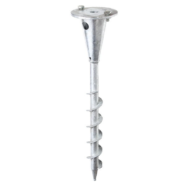 Einschraub-Bodenhülse m.Platte f. unterschiedl.Halterungen, fvz, Länge 400mm