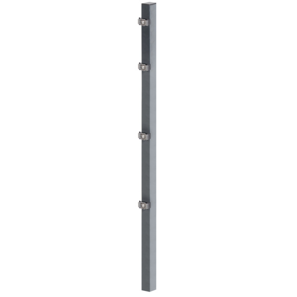 Zaunpfosten, inkl.Klemmlasche, Bohrabst:400mm, vz, anth., 60x40mm, Zub.im Pfosten