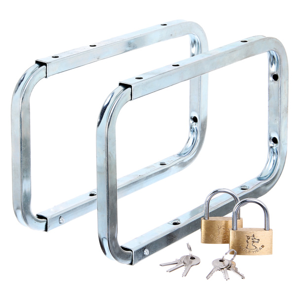 Leiterhaken abschließbar, Stahl roh, blau verzinkt, 253x138, SB 2St.