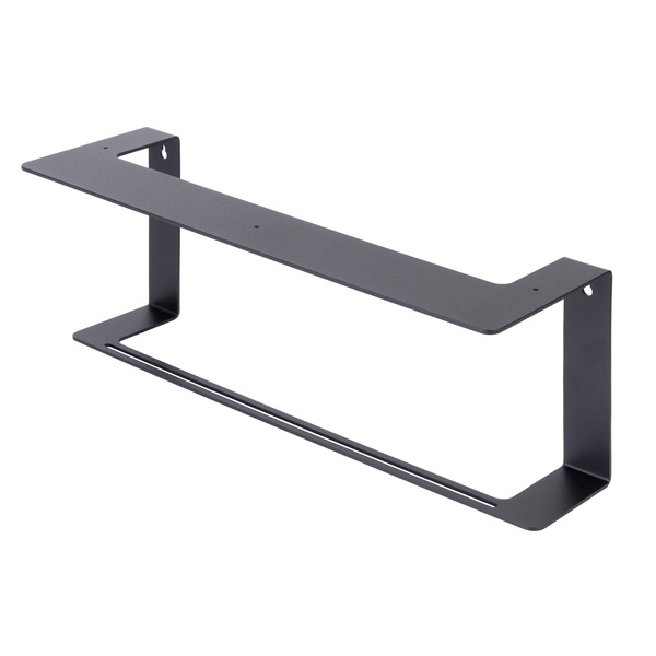 Regalträger Donna, matt schwarz mit Feinstruktur kunststoffbeschichtet RAL 9005, HxTxBxS: 180x150x500mm