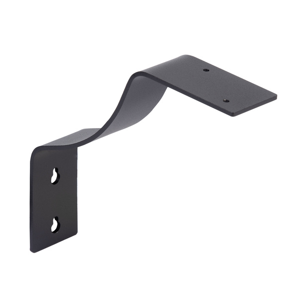 Regalträger Rico, matt schwarz mit Feinstruktur kunststoffbeschichtet RAL 9005, HxTxBxS: 180x180x45mm