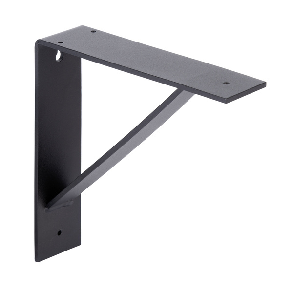 Regalträger Sam, matt schwarz mit Feinstruktur kunststoffbeschichtet RAL 9005, HxTxBxS: 205x205x50mm