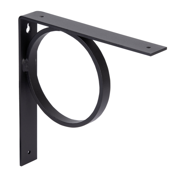 Regalträger Tom, matt schwarz mit Feinstruktur kunststoffbeschichtet RAL 9005, HxTxBxS: 205x205x30mm