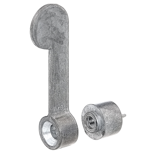 Vorreiber, Zink, Druckguss, Distanzstück Ø14, 4mm, Vorreiber 60mm, Karte à 2 St.
