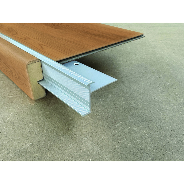 Treppenkantenprofil Podest Aluminium eloxiert Silber 1350x50x34 mm